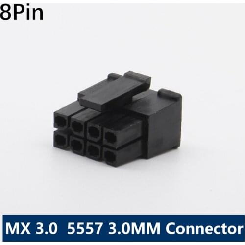 100PCS 8Pin Molex 3.0 Pitch 3.0 Connector 8P Small 5557 Male plug 2X4P Double Row MX3.0 3.0 Connector for Cable DIY