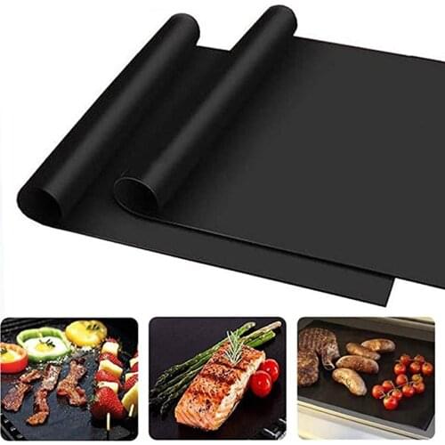 2Pcs Non-Stick BBQ Grill Mat Pad Baking Sheet Portable Outdoor Picnic Cooking Barbecue Oven Easily Cleaned Tool BBQ Accessories
