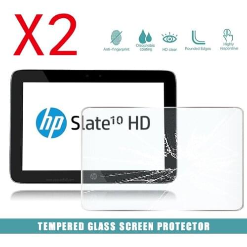 2Pcs Tablet Tempered Glass Screen Protector Cover for HP Slate 10 HD Tablet Anti-Screen Breakage Anti-Fingerprint Tempered Film