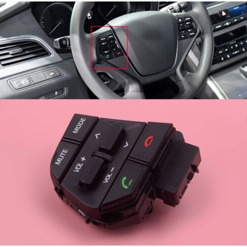 6 Pins Car Left Steering Wheel Switch Volume Control Black 96700-C1030 Fit for Hyundai Sonata 2015 2016