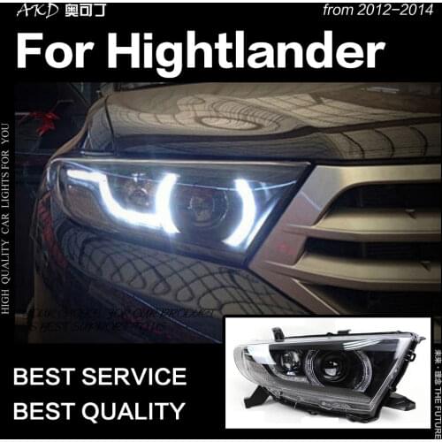 AKD Car Styling for Toyota Highlander Headlights 2012 Highlander LED Headlight DRL Hid Head Lamp Angel Eye Bi Xenon Accessories