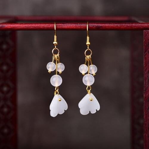 Antique Individual Fashion Trend Coloured Glaze Earrings Chinoiserie Super Fairy Retro Eardrop For Women Party Jewelry Gift