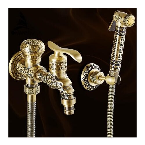 Antique Bathroom Bidet faucet toilet bidet shower set Portable bidet spray with brass shower holder and 1.5m hose handheld bidet