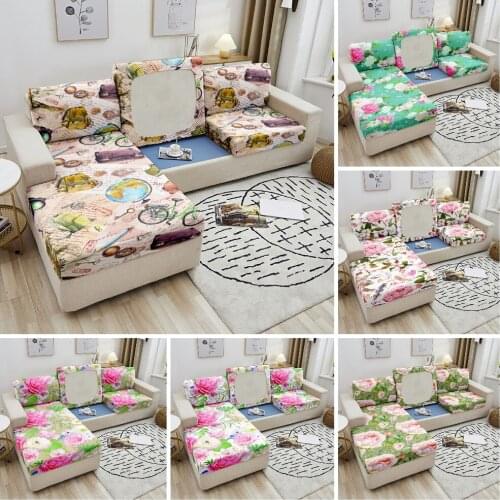 3d Flower Printed Sofa Seat Cover Couch Cover For Living Room Sectional Furniture Protector Multi-Sizes Sofa Cushion Cover