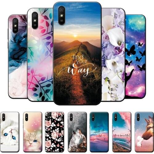 For Redmi 9A Case Back Cover Cute Cat Cool Wolf Shell For Xiaomi Redmi 9A Case Silicone Bumper Soft TPU Redmi 9A Phone Case