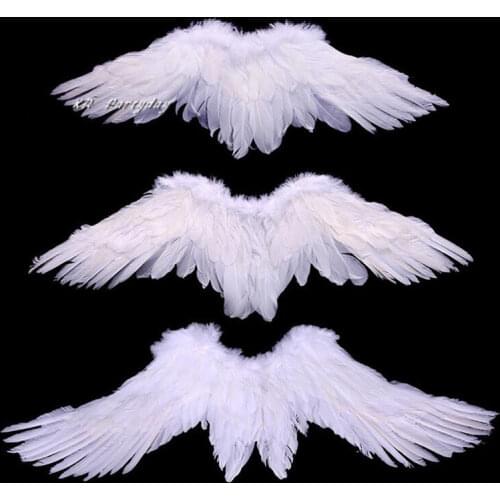 Kids Adult White Feather Angel Wing Women Girl Stage Show Cosplay Costume Props Party Dress Decor Halloween Christmas
