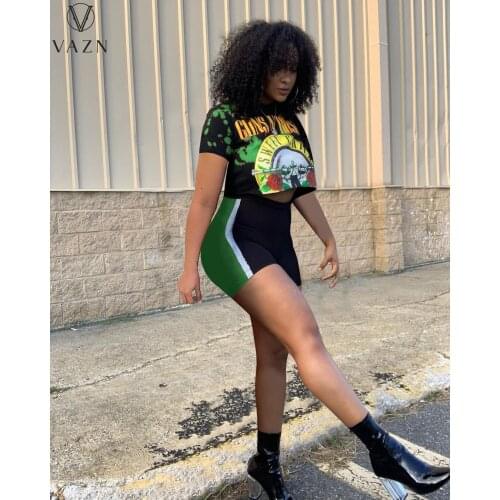 VAZN 2021 Hot High Street Young Soft Women 2 Piece Set Gym Clothing Fitness Sport Suit Women Tracksuit Active Wear