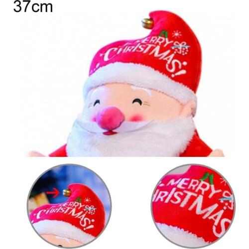 Exquisite Embroidery Nondeformable Soft Santa Clause Plush Toy Full Filled Christmas Santa Toy Decorative for Show