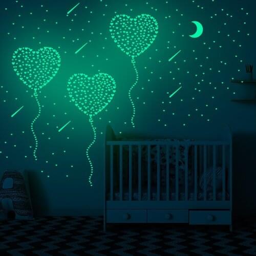 DYI Room Decor Glowing Wall Sticker Night Luminous Wall Papers Childrens Dream Room