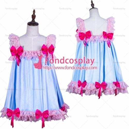 Sissy maid satin dress Uniform cosplay costume Tailor-made[G3785]