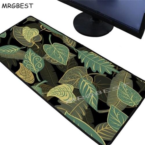 MRGBEST Autumn Leaves Gaming Keyboard Mouse Pad Large Locking Edge Pads Gamer Pc Laptop Desk Mat 90x40/80x30MM for Lol Csgo Xxl
