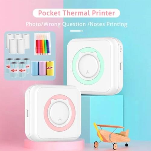 Mini Portable Thermal Bluetooth Printer Photo Picture HD Thermal Label Printer Student Wrong Question Printer For Mobile Phone