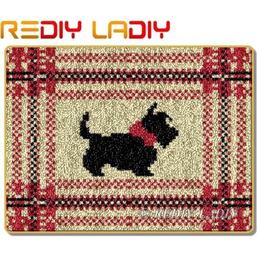 Latch Hook Kits Make Your Own Rug Puppy Dog Crocheting Cushion Mat DIY Carpet Rug Set Acrylic Yarn Printed Canvas Hobby & Crafts