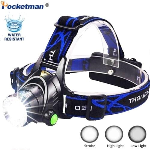 Powerful 5500LM LED Headlamp Zoomable Waterproof LED Headlight Hand-free Flashlight Torch for Hiking Camping Working Fishing