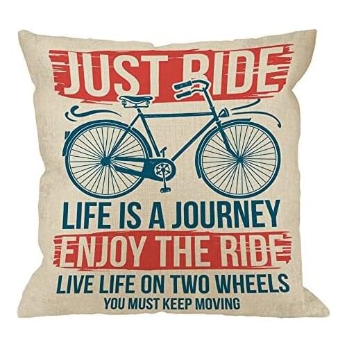 Throw Pillow Cover Travel Slogan Graphic Home Decorative Pillow Cases Cotton Linen Square Cushion Covers for Sofa Couch