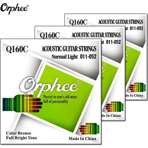 Orphee Universal 6pcs/Set Rainbow Colorful Guitar Strings Replacement Part for Acoustic Folk Guitar