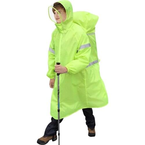 Outdoor cycling Hiking Camping Hiking Backpack Rain Cover One Piece Waterproof Workwear Raincoat Poncho M/XL Assault jacket