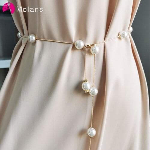Molans New Rhinestones Bridal Belt Pearl Belt wedding Dress belt Ladies Belt For Dress Women Belt Bridal sash Fashion Waistband
