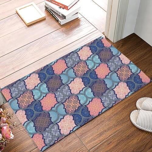 Retro Pattern Doormat for Entrance Door Bathroom Hallway Non-Slip Rugs Home Decor Kitchen Mats