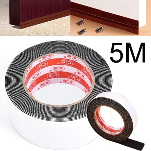 Sponge Shockproof Tape Self Adhesive Seal Strip EVA Black Foam Anti-collision Seal Gasket Kitchen Bathroom Household Products
