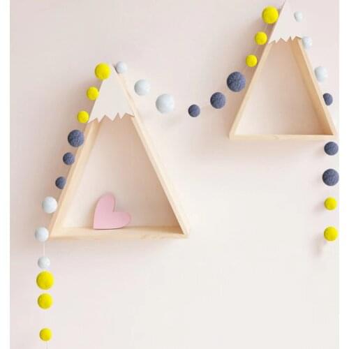 Nordic Kids Children Room Decor 2PCS/SET Wooden Wall Shelf Scandinavian Style kids Room Decor Nordic Decoration For Kids Room