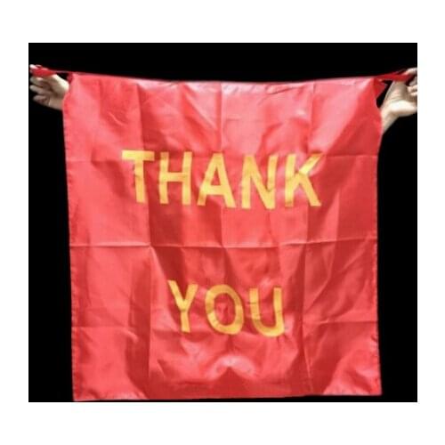 Bag to Streamer"Thank you" Magic Tricks Stage Accessories Gimmick Silk Scarf Illusion Comedy Magie Pocket