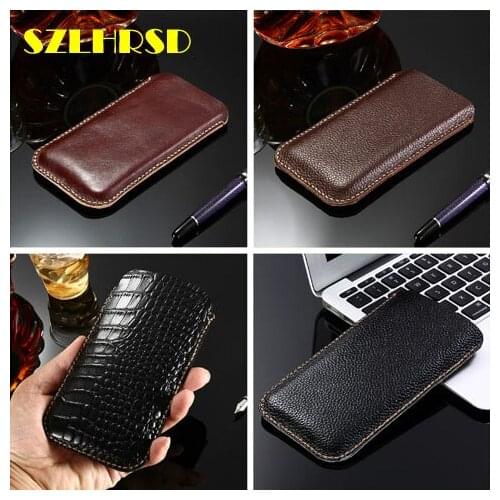 SZLHRSD Genuine Leather phone bags For Xiaomi Mi Max 3 Pro Mix 2S Max 2 Redmi Note 3 cases Flip cover slim pouch stitch sleeve