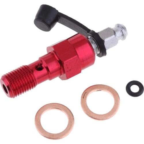 Universal M10 Single Banjo Bolt Thread Bleeder Nipple Washers 1.0mm Red