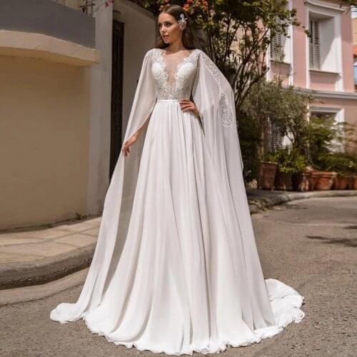 Wedding Dress 2020 Luxury Long Sleeve Appliques Brush Train Vintage Bridal Gown