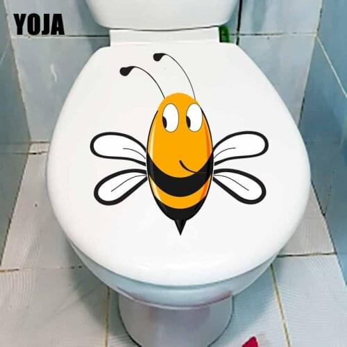 YOJA 21.2X22.4CM Modern Art Cartoon Pattern Funny Bee Home Decor Wall Sticker Toilet Decal T5-1020