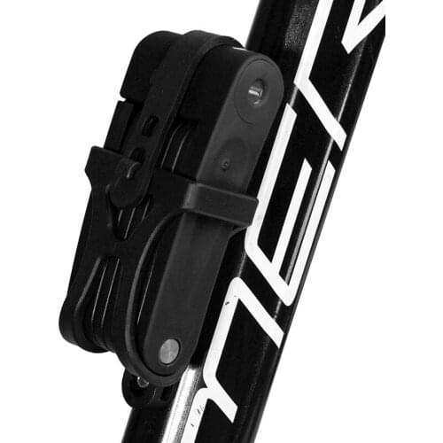 2016 Folding Bike Lock, Ultra Strong Harden Steel Alloy Metal Bone With Plastic Coating, 69Cm Length, Steel Bicycle Lock