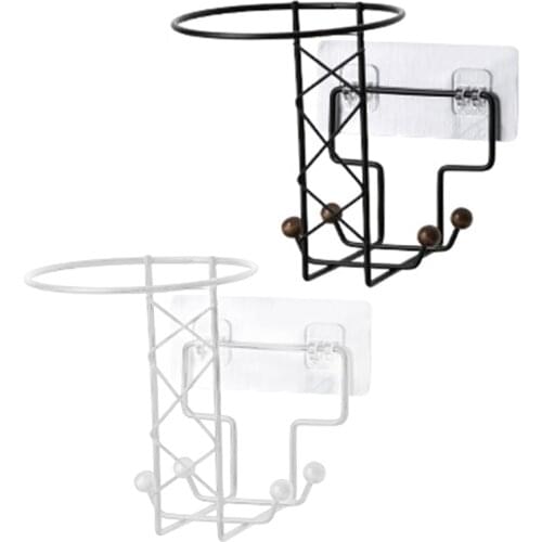 1 Set Iron Motorcycle Helmet Stand Holder with Back Adhesive Wall Mounted Hook Hanger Hat Cap Coat Keys Storage Rack