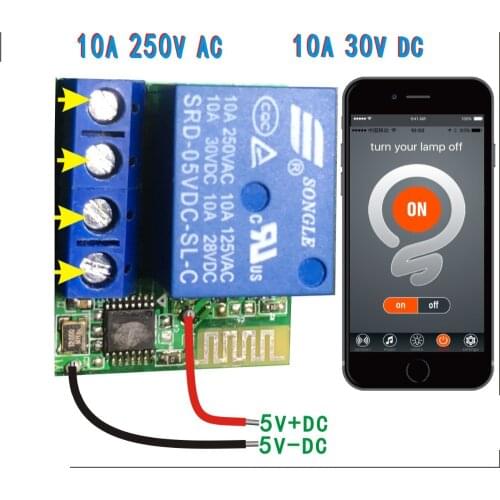 Bluetooth phone APP Control 1 channel Relay Switch Module FOR Access Control Motor led light Android Controllerac 220v