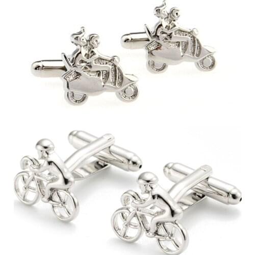 10pairs/lot Sport Bicycle Bike Rider Cufflinks Bicycling Motorcycle Motor Race Cuff Links Mens Jewelry Accessories Wholesale