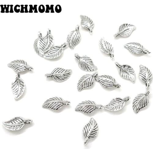 2019 New Fashion 50pcs 14*7MM Retro Zinc Alloy Small Leaves Charms DIY Jewelry Earrings Accessories