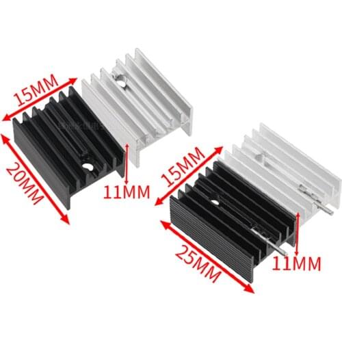 Aluminum Heat Sink 15*11*20/25mm Black/White TO-220 Transistor Heat Sink YHR20 Various Specifications Optional