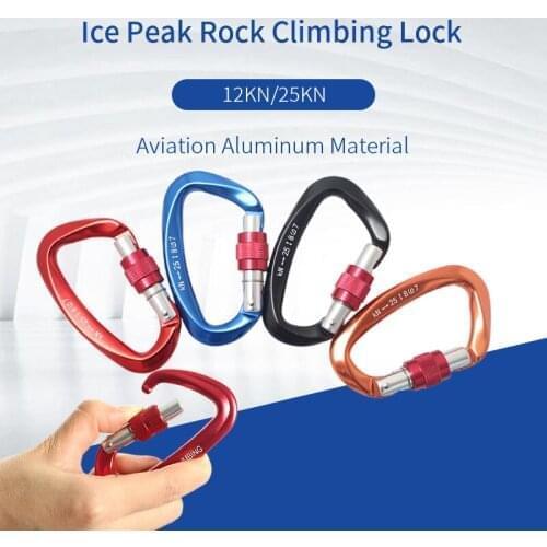 25KN magnesium-aluminum alloy O type automatic lock outdoor rock climbing safety buckle lock