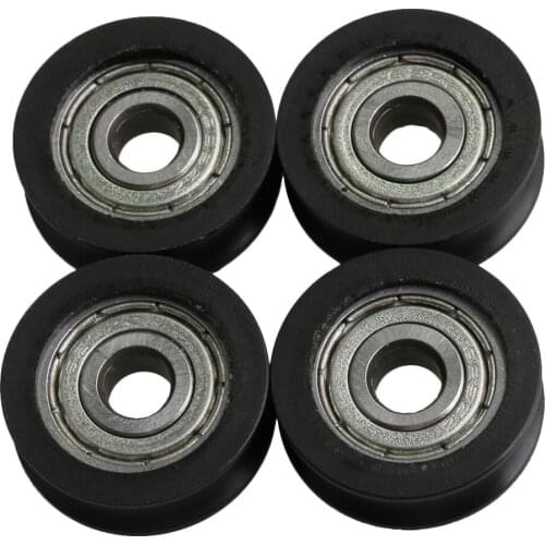 BQLZR 4pcs 1.3mm Deep 625ZZ U-Type Groove Pulley Rail Ball Bearing Wheel 20x5x7mm