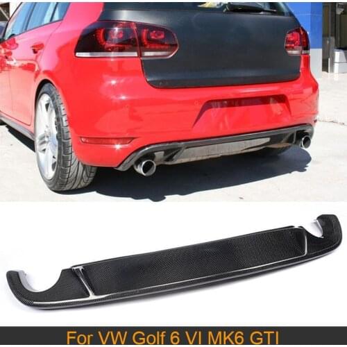 Car Rear Bumper Diffuser Lip Spoiler For Volkswagen VW Golf 6 VI MK6 GTI Bumper 2010-2013 Rear Bumper Diffuser Carbon Fiber/FRP