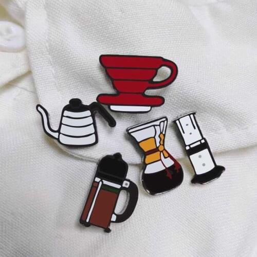 Mini Jackets denim Brooch Coffee Cup Enamel Pin Brooches Bag Lapel Pin Clothes Badge Jewelry Gift Collecting jewelry decorations