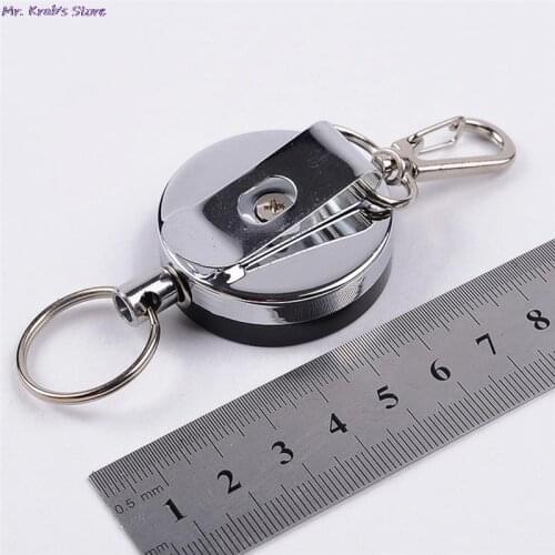 Resilience Steel Wire Rope Elastic Keychain Recoil Sporty Retractable Alarm Key Ring Anti Lost Ski Pass ID Card