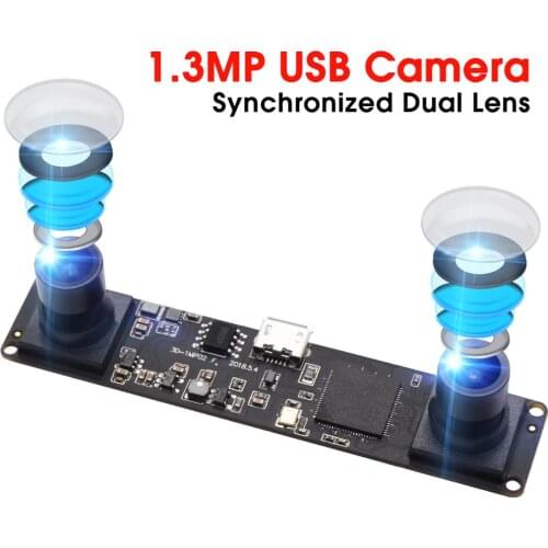 ELP 960P Dual Lens Synchronization Camera Module USB2.0 OTG UVC MJPEG 60fps 2560X960 3D VR Stereo usb Webcam OV9750