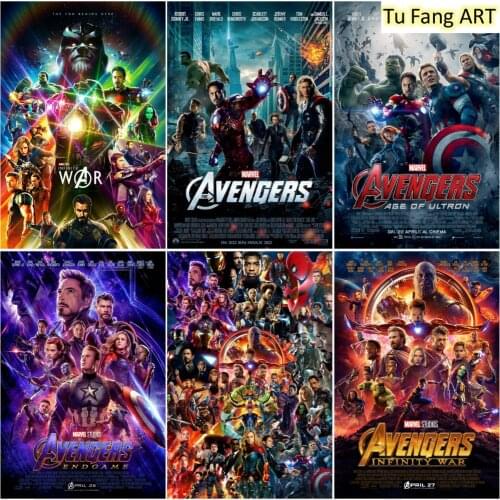 Marvel Movie Canvas Painting Wall Art Avengers Captain America Iron Man Prints Posters Pictures for Bedroom Home Decoration