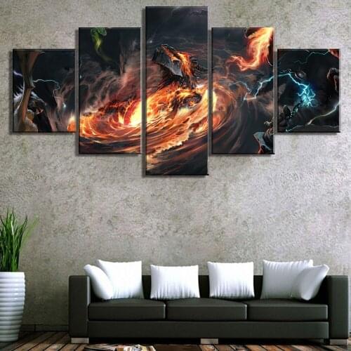HD Print 5 Piece Canvas Painting Warcraft Game Cuadros Decoracion Paintings on Canvas Wall Art for Home Decorations Wall Decor