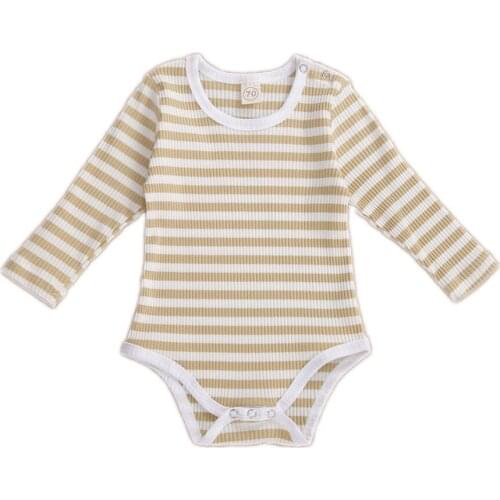 Baby Romper Striped Pattern Print Long Sleeve O Neck Jumpsuit Newborn Infant Toddler Boys Girls Romper Autumn Winter Clothing