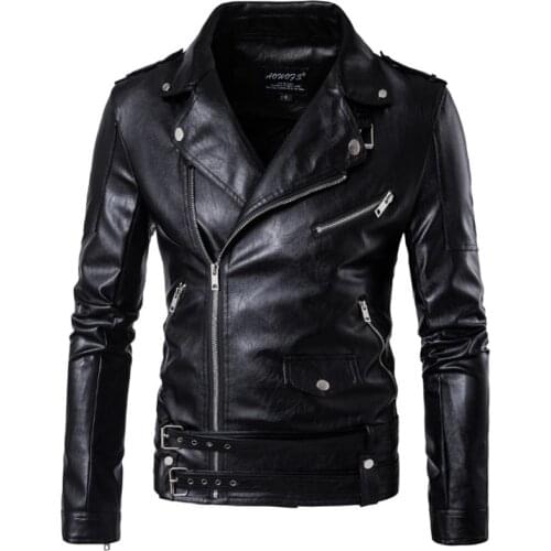 2021 New Motorcycle Pilot Leather Jacket Fashion Brand Mens Designer Punk Wind Oblique Zipper Design Mens Leather Jacket Coat