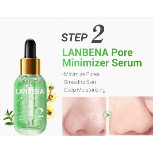 LANBENA Face Serum Blackhead Remover Shrinking Pore Acne Treatment Deep Cleaning Smoothing Skin Care Firming Essence Beauty Set