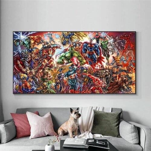 Marvel Avengers Canvas Painting Superhero Captain America Poster Prints Wall Art Pictures for Living Room Home Decor Boys Gift