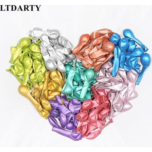 50pc/5inch metal latex balloon rose gold champagne gold and silver wedding decoration birthday party balloon baby shower hallowe