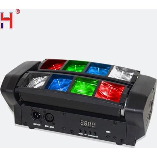 Mini Spider Moving Head 8x6w LED RGBW Beam Stage Dj Disco Laser Show Sound